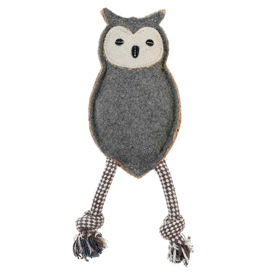 DOOG Country Tails Owl Chew Toy Grey 6.3″ x 1.18″ x 3.14″ – CTA17