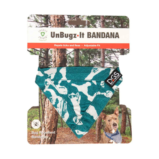 DGS Pet Products Unbugz-It Bandana Medium Abstract Teal 10″ x 7″ x 0.1″ – DGSBNDUABM33