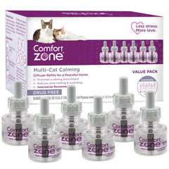 Comfort Zone Multicat Calming Diffuser Refill, 48 ml- 6 Pack, 180 Day Use