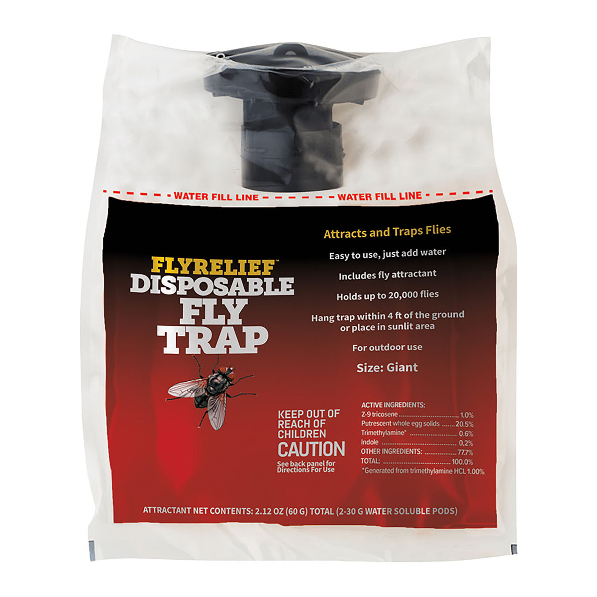 FLYRELIEF DISPOSABLE FLY TRAP: GIANT