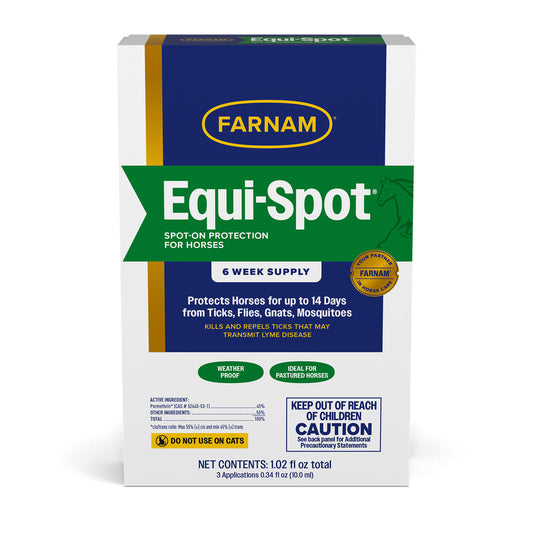 Farnam Equi-Spot Topical Fly Control for Horses, 3 Doses (10 mL Each)
