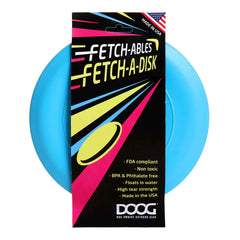 DOOG Fetch-ables Fetch-A-Disc Dog Toy Blue 8.25″ x 8.25″ x 0.25″ – FFS02