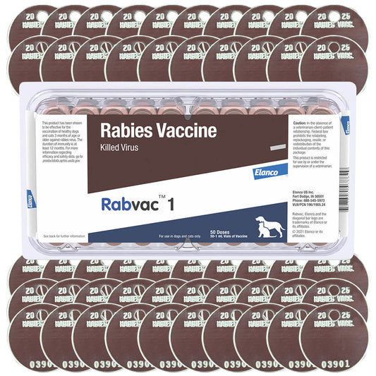 Rx RabVac 1 50 doses Kit with Tags