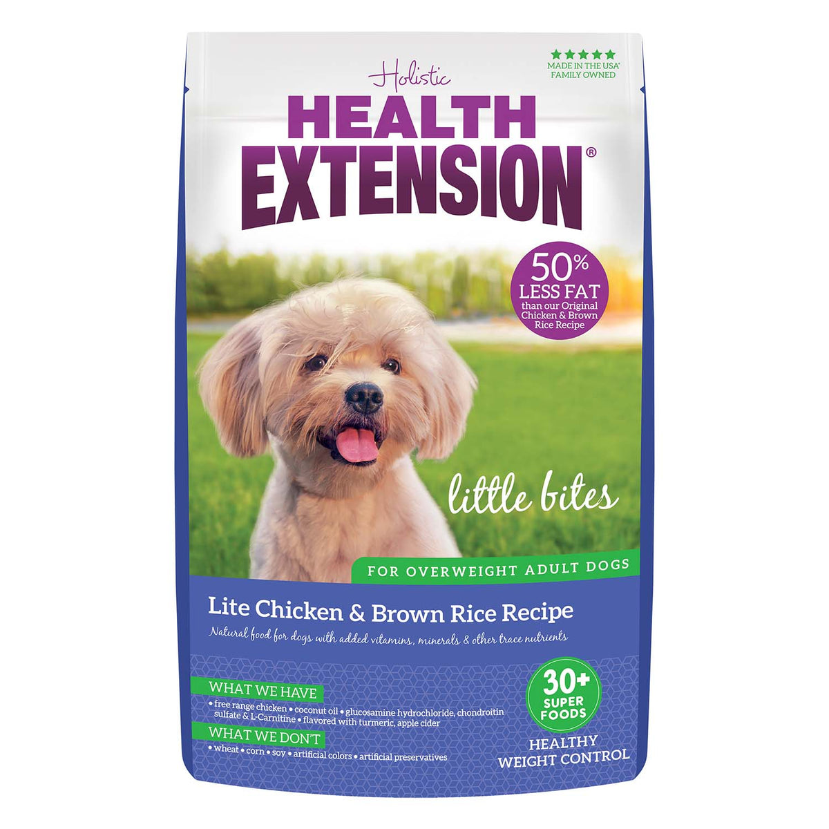 Health Extension Little Bites Lite Chicken & Brown Rice Recipe Dry Dog Food 15lb