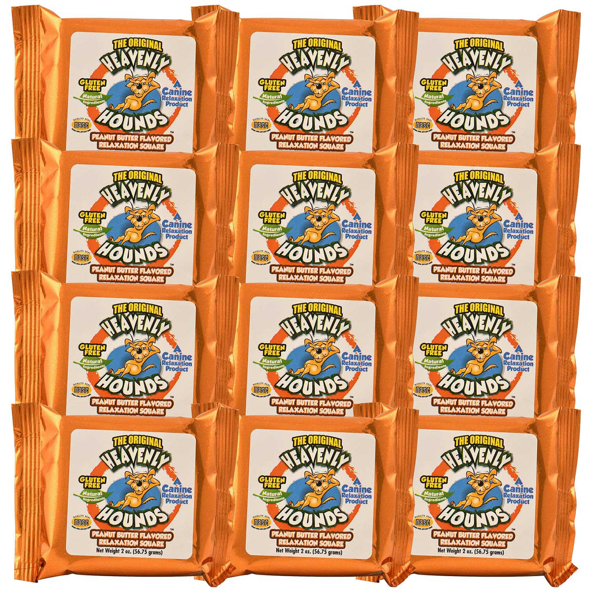 Peanut Butter Chews - Anxiety Relief for Dogs - Natural Ingredients - No Hemp Calming Treats, 2 Oz - Pack of 12