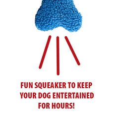 Jeffers Bone Shaped Fuzzy Squeaker Toy | Size L, 7.5 inch | Plush Dog Toy with Squeaker