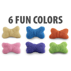 Jeffers Bone Shaped Fuzzy Squeaker Toy | Size L, 7.5 inch | Plush Dog Toy with Squeaker