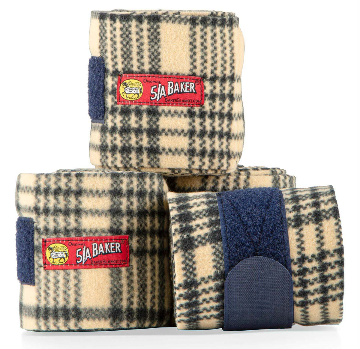 4-pk Bakerfleece Polo Wraps Color: Navy Plaid