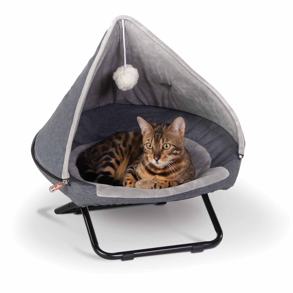 K&H Pet Products Hooded Elevated Cozy Pet Cot Small Gray 19″ x 19″ x 12″ – KH100546395