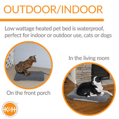 K&H Pet Products Lectro-Soft Outdoor Heated Pet Bed Small Gray 14″ x 18″ x 1″ – KH100546592