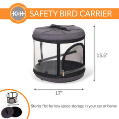 K&H Pet Products Mod Bird Carrier Travel Cage Gray 17″ x 17″ x 15.5″ – KH100550183