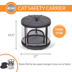 K&H Pet Products Mod Capsule Soft-Sided Pet Carrier for Cats Gray 17″ x 17″ x 15.5″ – KH100550184