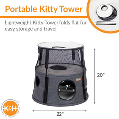 K&H Pet Products Kitty Tower 2 Story Gray 22″ x 22″ x 20″ – KH100550188