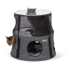 K&H Pet Products Kitty Tower 2 Story Gray 22″ x 22″ x 20″ – KH100550188