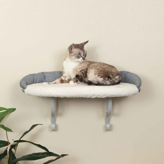 K&H Pet Products Universal Wall Mount Cat Shelf with Bolster Natural 24″ x 14″ x 12.5″ – KH100550262