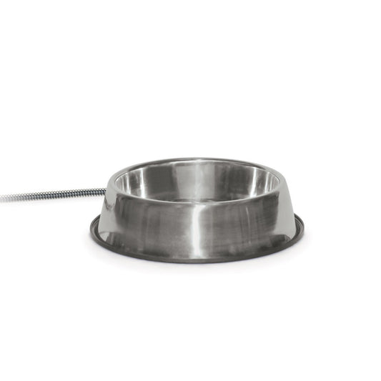 K&H Pet Products Pet Thermal Bowl Stainless Steel 13″ x 13″ x 3.5″ – KH2030