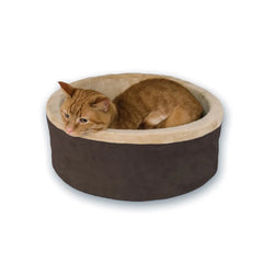 K&H Pet Products Thermo-Kitty Bed Large Mocha 20″ x 20″ x 6″ – KH3192