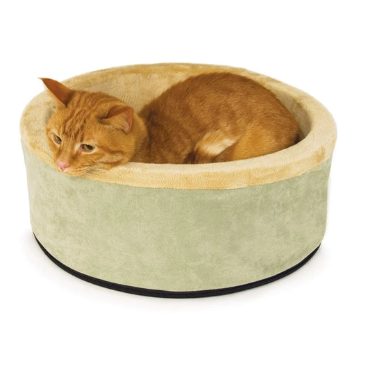 K&H Pet Products Thermo-Kitty Bed Large Sage 20″ x 20″ x 6″ – KH3194