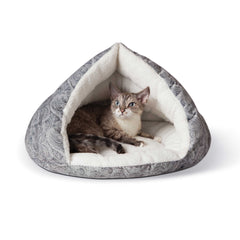 K&H Pet Products Self-Warming Kitty Hut Gray 19″ x 18″ x 18″ – KH3490