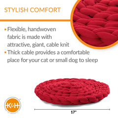 K&H Pet Products Knitted Pet Bed Red 17″ x 17″ x 4″ – KH3683