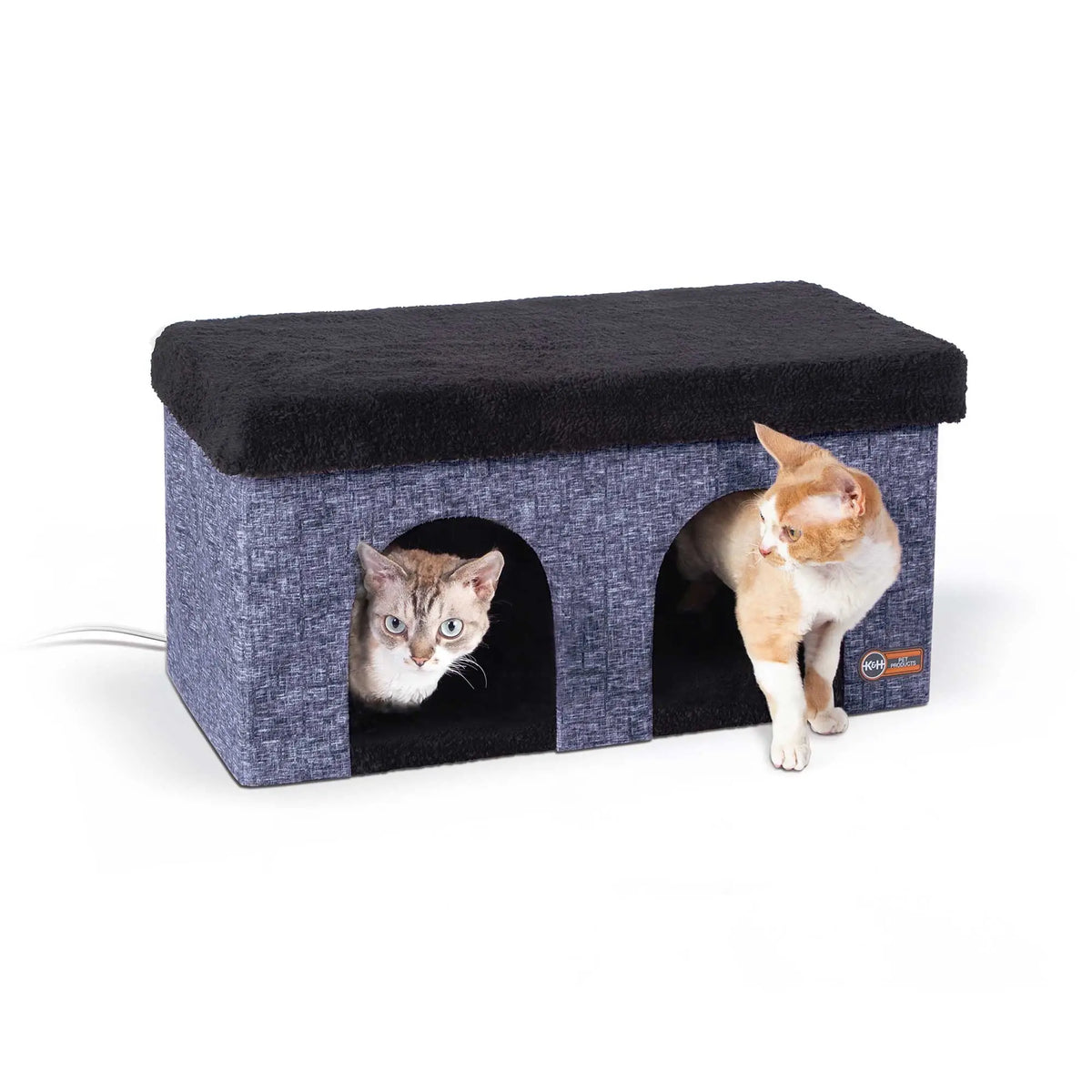 K&H Pet Products Thermo-Kitty Duplex Navy Blue 12″ x 24″ x 12″ – KH3822
