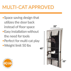 K&H Pet Products Hangin’ Cat Tree 4 Story Gray 12″ x 22″ x 65″ – KH4926