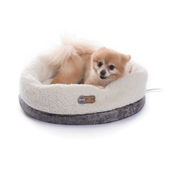 K&H Pet Products Thermo-Snuggle Cup Pet Bed Bomber Gray 14″ x 18″ x 7″ – KH4932