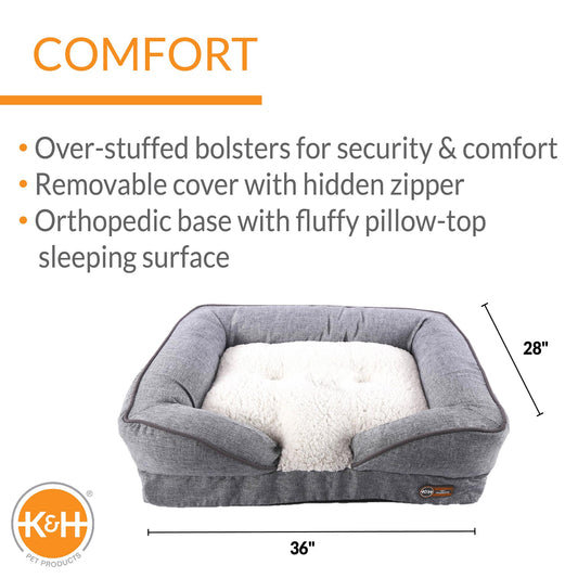 Pillow-Top Orthopedic Lounger Sofa Pet Bed