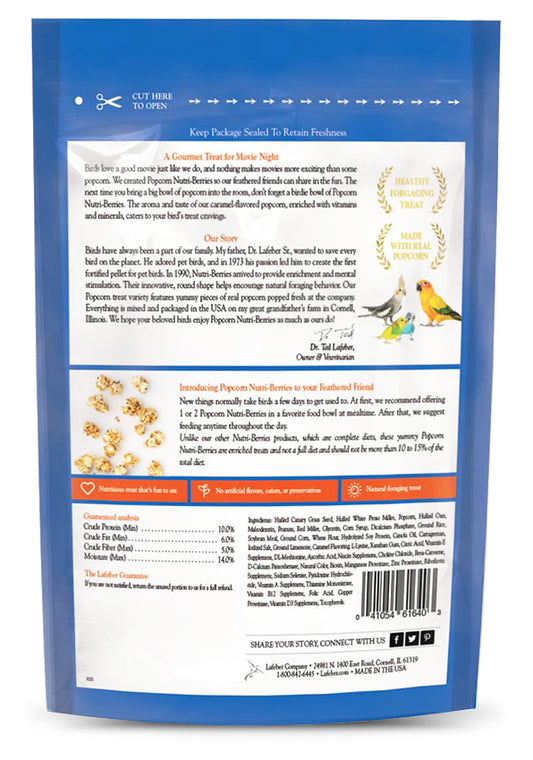 Lafeber Cockatiel Popcorn Nutri-Berries 4 oz bag
