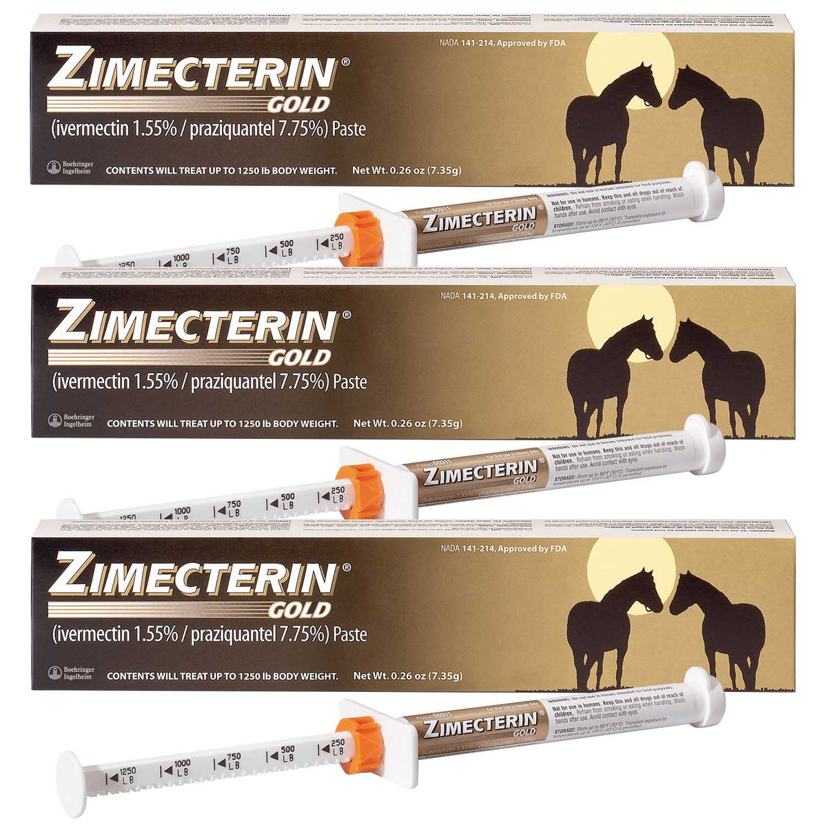 Zimecterin GOLD 7.35gm tube  3-Pack