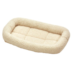 18" Fleece Pet Bed - Plush & Washable, Ideal for Crates & Carriers, Cream