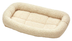 18" Fleece Pet Bed - Plush & Washable, Ideal for Crates & Carriers, Cream