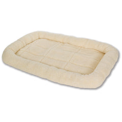 29" Fleece Pet Bed - Plush & Washable, Ideal for Crates & Carriers, Cream