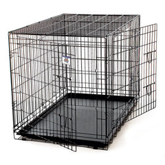 Giant Double Door Wire Dog Crate, Blk