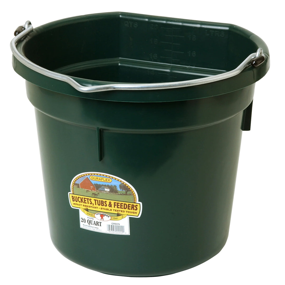 20 quart Flatback Bucket Color: Green