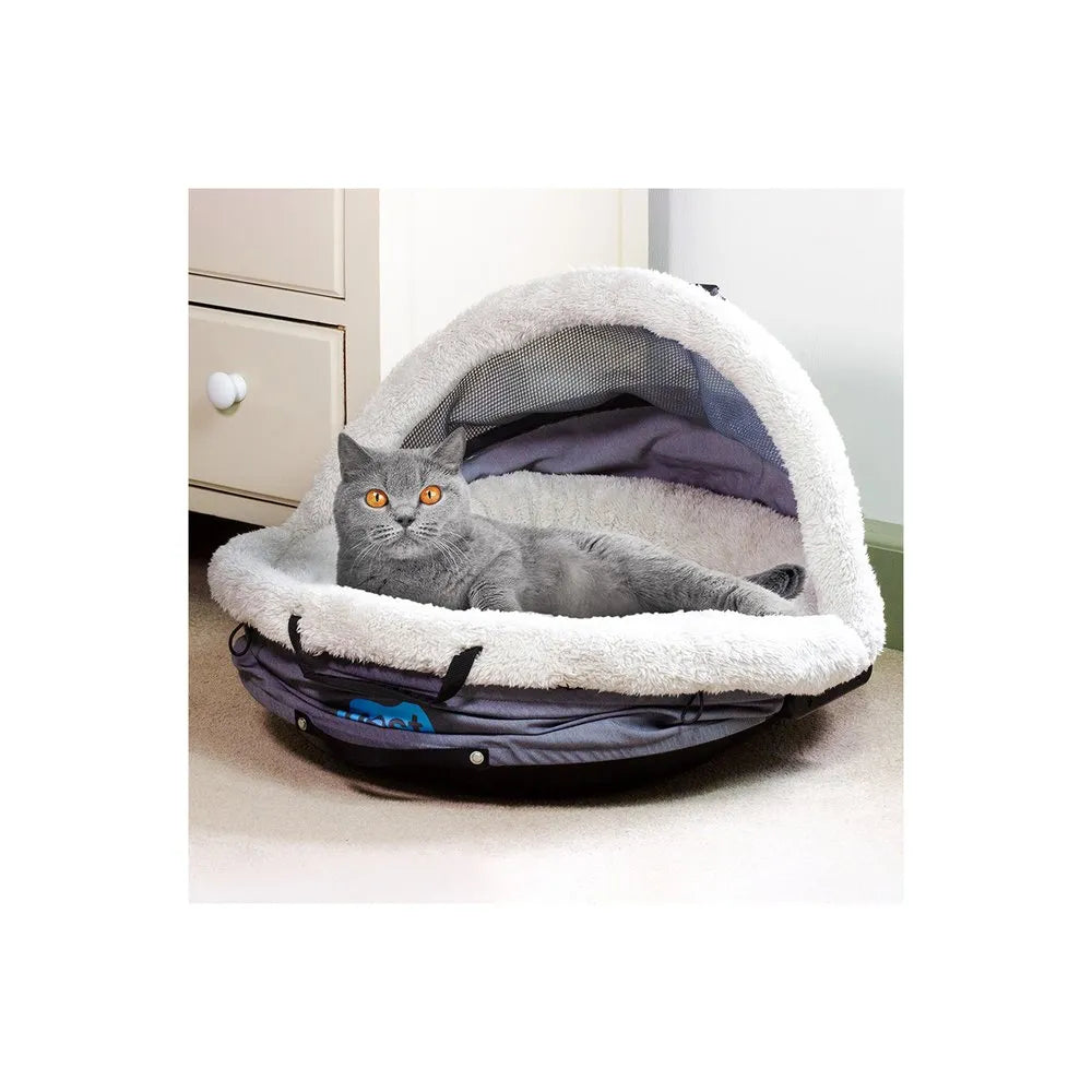 Bear Bear Pet Nest and Go Pet Bed and Carrier Gray 24″ x 23″ x 16″ – NEST-GO