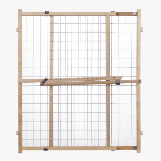 North States Wide Wire Mesh Pet Gate White, Wood 29.5″ – 50″ x 32″ – NS4615