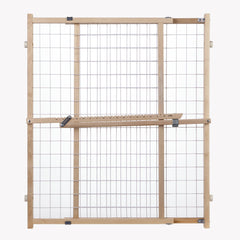 North States Wide Wire Mesh Pet Gate White, Wood 29.5″ – 50″ x 32″ – NS4615