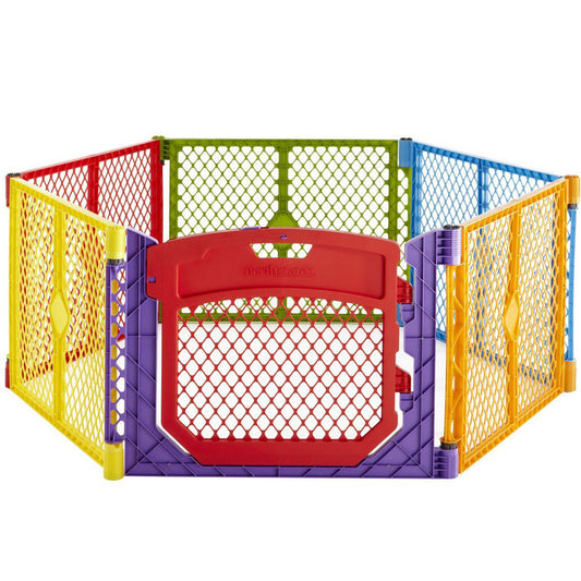 North States Superyard Colorplay Ultimate Freestanding 6 Panel Playpen Multi-Color 30″ x 26″ – NS8750