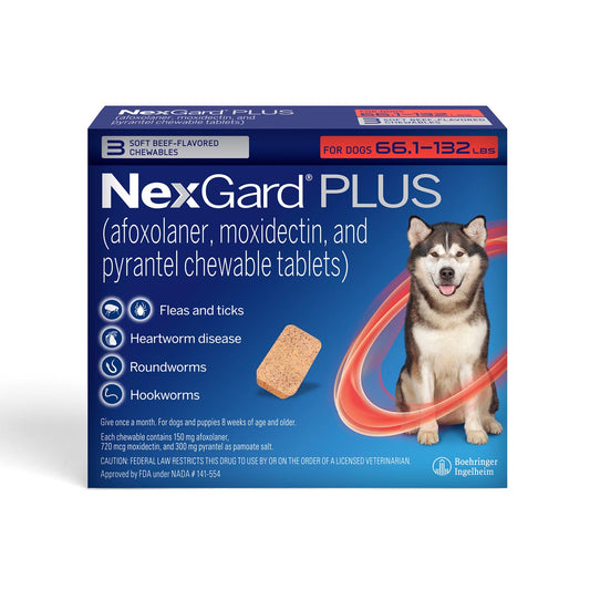 Rx Nexgard Plus, 66-132 lbs, 3pk
