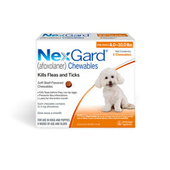 Rx NexGard, Dog 4-10 lb, 3 Chew Tabs