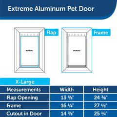 PetSafe Extreme Weather Aluminum Pet Door Extra Large White 16.25″ x 27.125″ – PPA00-16852