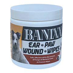 Banixx Pet Care Ear Paw & Wound Wipes, 30ct