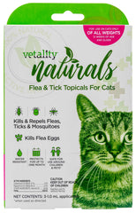 مجموعة من 3 مستحضرات موضعية من فيتاليتي ناتشورالز لعلاج البراغيث والقراد للقطط