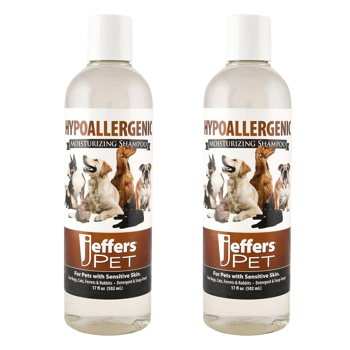Jeffers Hypoallergenic Shampoo for Dogs, Cats, and Small Pets 17 oz, 2pk