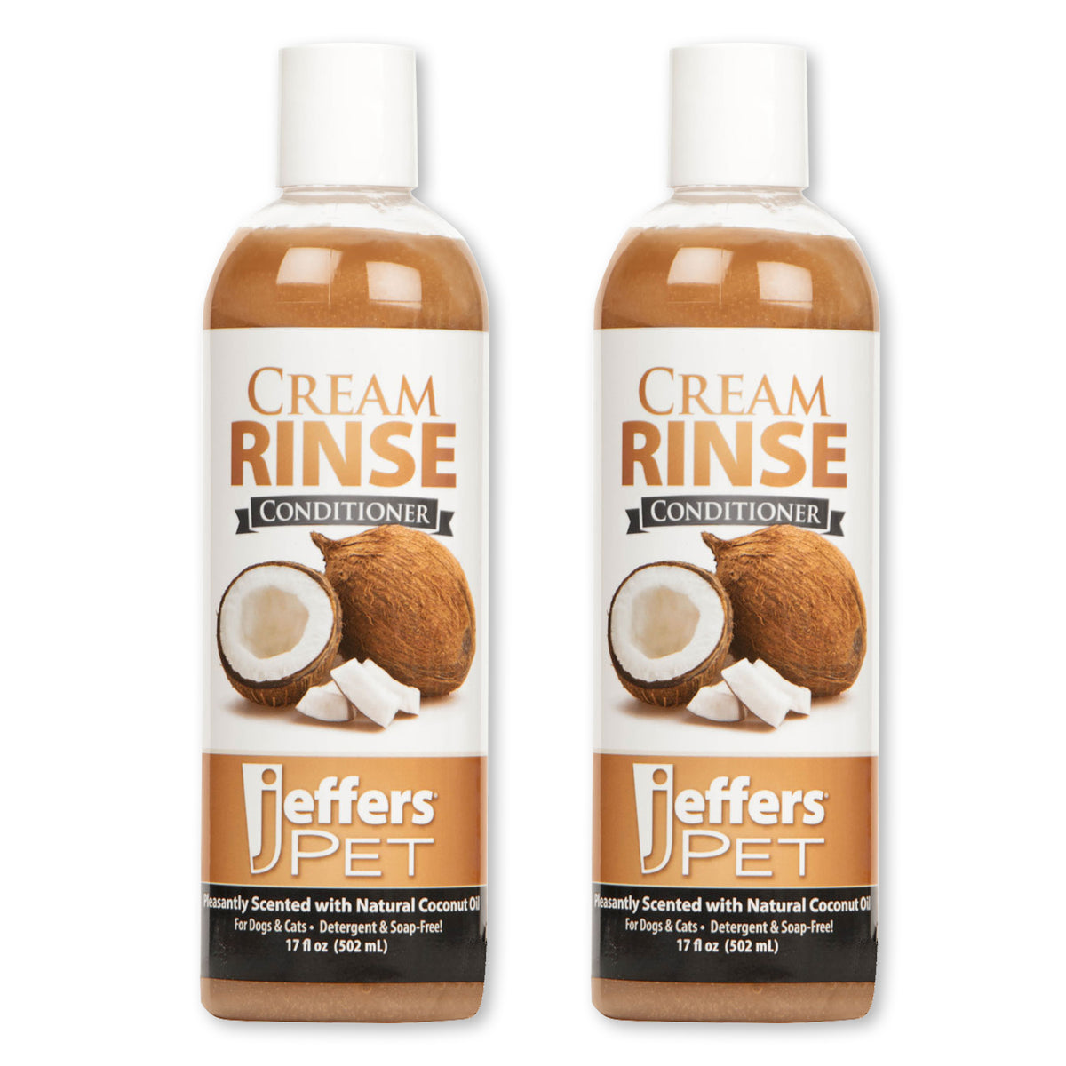 Jeffers Creme Rinse 17oz – 3-in-1 Conditioner, Detangler & Static Control for Soft, Manageable Coats, 2pk
