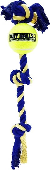 Twisted Chews, Medium Three Knot Cotton Rope w/Tuff Ball, 16"