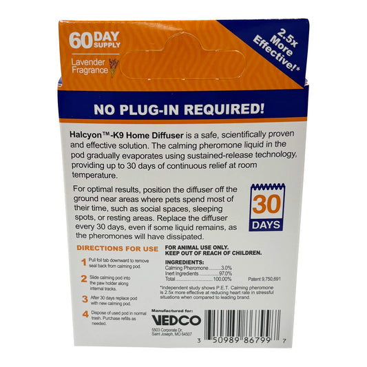Halcyon K9 Diffuser Refill, 2pk