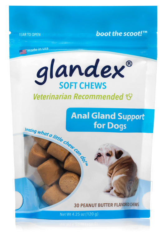 Glandex Soft Chews for Dogs, Peanut Butter, 30 ct
