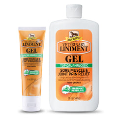 Absorbine Veterinary Liniment Gel, Topical Menthol Analgesic Rub for Sore Muscle, Joint & Arthritis Pain Relief, Combo Pack Includes 12oz Value Size + 3oz Travel Size